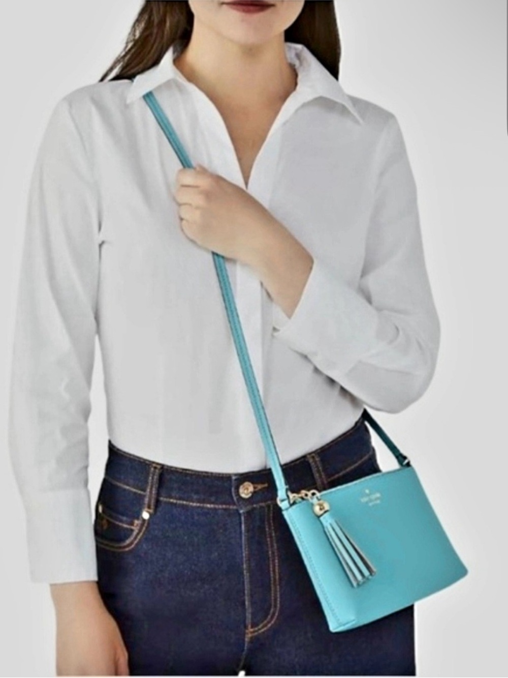 🍁🍁🙏🏽Kate spade turquoise crossbody with tassel